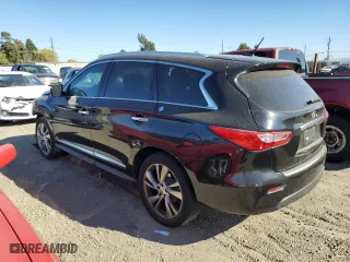 2013 Infiniti JX35 with VIN 5N1AL0MM8DC352848, listed as a Copart auction lot 70524754 with 0 mi miles and Salvage Title. Bid and sale history available at carsss.com. Image 2.
