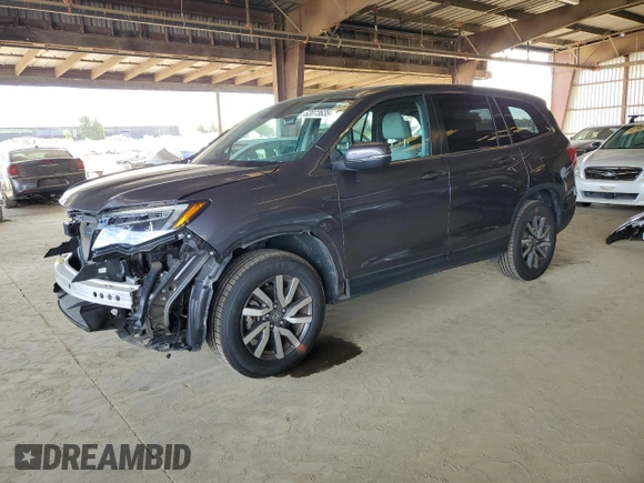 2021 Honda Pilot EX-L with VIN 5FNYF6H5XMB088745, listed as a Copart auction lot 52073635 with 49,181 mi miles and Salvage title. Bid and sale history available at DreamBid. Image 1.