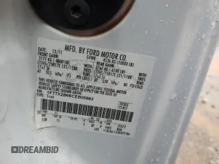 2012 Ford F-250 XL с VIN 1FT7X2B66CEB05883, выставлен на аукционе Copart как лот 54372085 с пробегом 255 836 миль миль и Списание • Salvage title. История ставок и продаж доступна на DreamBid. Изображение 12.