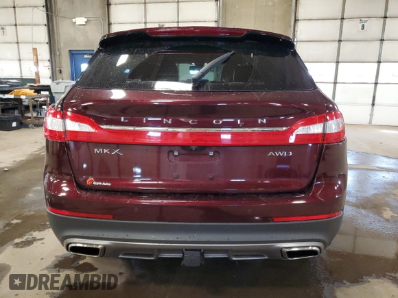 2017 Lincoln MKX Select with VIN 2LMPJ8KR1HBL35154, listed as a Copart auction lot 51227755 with 25,319 mi miles and Salvage Title. Bid and sale history available at carsss.com. Image 6.