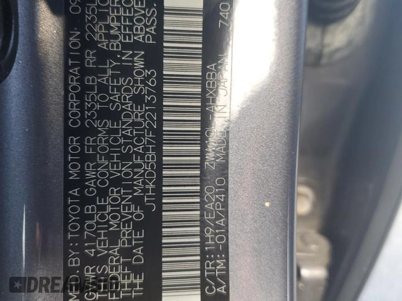 2015 Lexus CT 200h z VIN JTHKD5BH7F2213763, wystawiony jako Copart lot #55508155 z przebiegiem 112 395 mil mil oraz Szkoda całkowita • Salvage title. Historia ofert i sprzedaży dostępna na DreamBid. Obrazek 13.