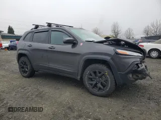 2017 Jeep Cherokee Trailhawk L Plus with VIN 1C4PJMBS2HW651480, listed as a Copart auction lot 47843795 with 96,842 mi miles and Salvage Title. Bid and sale history available at carsss.com. Image 4.