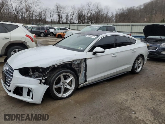 2018 Audi A5 Sportback Premium Plus with VIN WAUENCF54JA011636, listed as a Copart auction lot 39844873 with 98,266 mi miles. Bid and sale history available at carsss.com. Image 1.