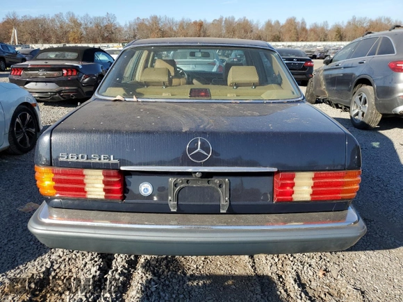1986 Mercedes-Benz 560 with VIN WDBCA39DXGA233159, listed as a Copart auction lot 78498894 with 96,308 mi miles and Salvage Title. Bid and sale history available at DreamBid. Image 6.