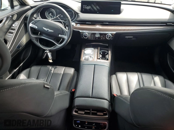 2022 Genesis G80 2.5T with VIN KMTGB4SC7NU092264, listed as a Copart auction lot 55148475 with 72,342 mi miles and Salvage title. Bid and sale history available at DreamBid. Image 8.