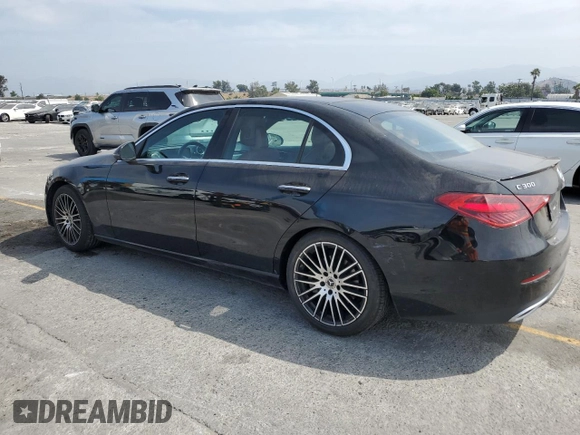 2022 Mercedes-Benz C 300 with VIN W1KAF4GB9NR009841, listed as a Copart auction lot 58415085 with 26,465 mi miles and Salvage title. Bid and sale history available at DreamBid. Image 2.