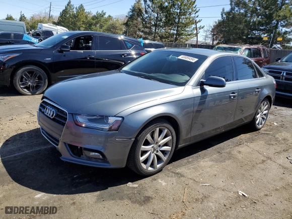 2013 Audi A4 Premium Plus with VIN WAUHFAFL2DN038358, listed as a Copart auction lot 48889494 with 126,227 mi miles and Salvage Title. Bid and sale history available at carsss.com. Image 1.