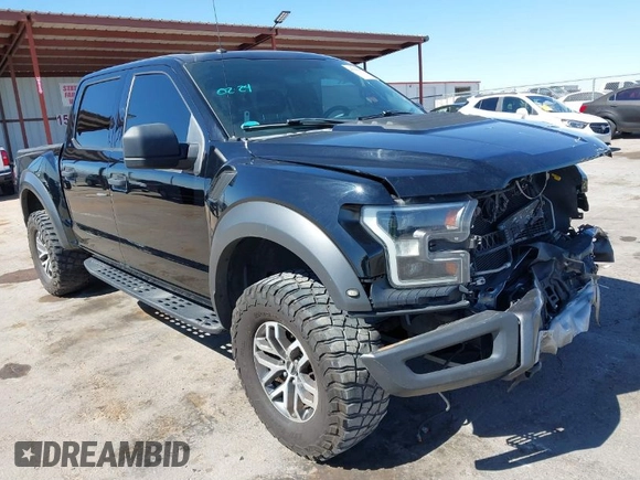 2017 Ford F-150 Raptor with VIN 1FTFW1RG5HFA83027, listed as a IAAI auction lot 41580287 with 91,825 mi miles and . Bid and sale history available at carsss.com. Image 1.