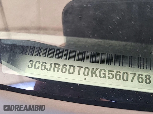 2019 Ram 1500 Tradesman с VIN 3C6JR6DT0KG560768, выставлен на аукционе IAAI как лот 42835356 с пробегом 115 811 миль миль и . История ставок и продаж доступна на DreamBid. Изображение 12.