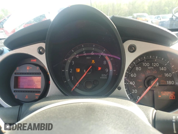 2017 Nissan 370Z with VIN JN1AZ4EH4HM953026, listed as a Copart auction lot 49296535 with 52,252 mi miles and Salvage Title. Bid and sale history available at carsss.com. Image 9.