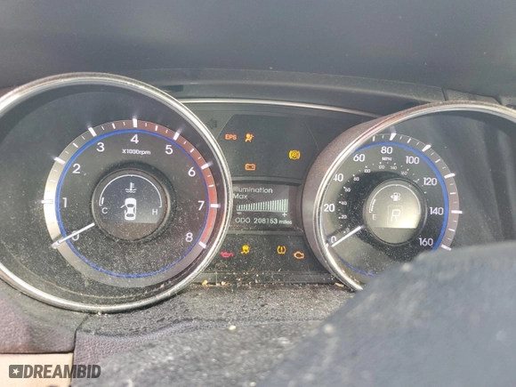 2011 Hyundai Sonata Ltd with VIN 5NPEC4AC1BH160732, listed as a Copart auction lot 45328645 with 208,153 mi miles and Salvage Title. Bid and sale history available at carsss.com. Image 9.