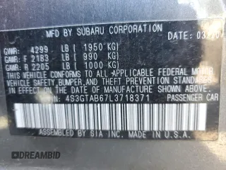 2020 Subaru Impreza z VIN 4S3GTAB67L3718371, wystawiony jako Copart lot #62015285 z przebiegiem 44 932 mil mil oraz Szkoda całkowita • Salvage title. Historia ofert i sprzedaży dostępna na DreamBid. Obrazek 14.