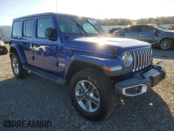 2018 Jeep Wrangler Unlimited Sahara z VIN 1C4HJXENXJW262779, wystawiony jako Copart lot #47882345 z przebiegiem Nie podano mil oraz Szkoda całkowita • Salvage title. Historia ofert i sprzedaży dostępna na DreamBid. Obrazek 4.