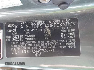 2009 Kia Sportage LX with VIN KNDJF724497602223, listed as a IAAI auction lot 42085415 with 91,105 mi miles. Bid and sale history available at carsss.com. Image 9.