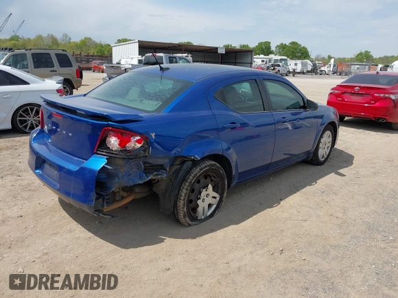 2012 Dodge Avenger SE with VIN 1C3CDZAB6CN200611, listed as a IAAI auction lot 41983441 with 184,464 mi miles. Bid and sale history available at carsss.com. Image 4.