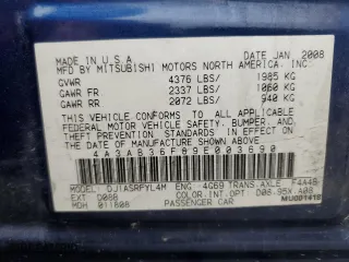 2009 Mitsubishi Galant ES with VIN 4A3AB36F89E003690, listed as a Copart auction lot 51329185 with 114,616 mi miles and Salvage Title. Bid and sale history available at carsss.com. Image 14.