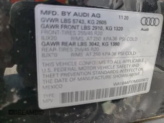 2021 Audi SQ5 Premium Plus with VIN WA1B4AFY7M2035672, listed as a Copart auction lot 59322024 with 25,217 mi miles and Salvage Title. Bid and sale history available at DreamBid. Image 14.