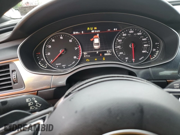 2017 Audi A6 Premium Plus with VIN WAUG8AFC8HN033595, listed as a Copart auction lot 57875005 with 89,026 mi miles and Salvage title. Bid and sale history available at DreamBid. Image 9.