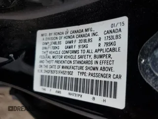 2015 Honda Civic Sedan LX with VIN 2HGFB2F51FH521902, listed as a Copart auction lot 50556205 with 119,337 mi miles and Salvage Title. Bid and sale history available at carsss.com. Image 12.