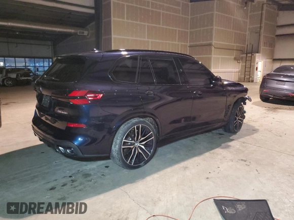 2024 BMW X5 M60i with VIN 5UX33EU08R9V21549, listed as a Copart auction lot 84082814 with 0 mi miles and Salvage Title. Bid and sale history available at carsss.com. Image 3.