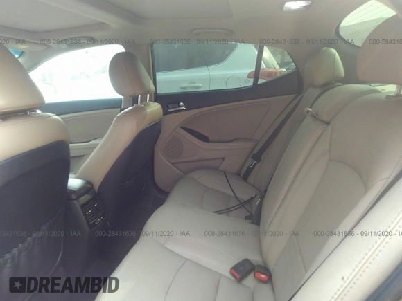 2013 Kia Optima EX with VIN 5XXGN4A76DG217222, listed as a IAAI auction lot 28431636 with 145,232 mi miles and . Bid and sale history available at DreamBid. Image 8.