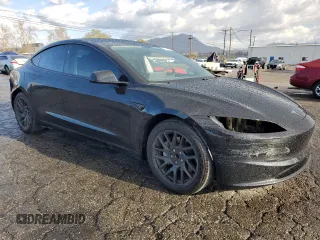 2024 Tesla Model 3 with VIN 5YJ3E1EA5RF738574, listed as a Copart auction lot 48425325 with 9,423 mi miles and Salvage Title. Bid and sale history available at DreamBid. Image 4.
