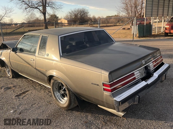 1987 Buick Regal with VIN 1G4GJ11Y4HP413978, listed as a Copart auction lot 87311954 with 52,519 mi miles and Salvage Title. Bid and sale history available at DreamBid. Image 3.