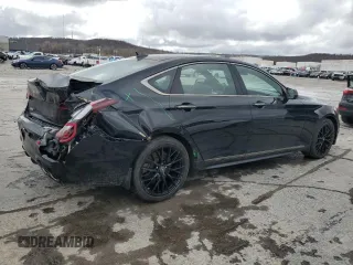 2018 Genesis G80 3.3T Sport with VIN KMHGN4JB0JU219098, listed as a Copart auction lot 46802975 with 134,690 mi miles and Salvage Title. Bid and sale history available at carsss.com. Image 3.