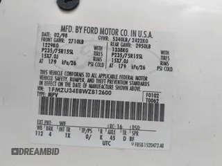 1998 Ford Explorer XL z VIN 1FMZU34E8WZB12600, wystawiony jako IAAI lot #42183517 z przebiegiem 196 799 mil mil oraz . Historia ofert i sprzedaży dostępna na DreamBid. Obrazek 9.
