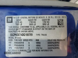 2013 Chevrolet Silverado 1500 LT with VIN 3GCPKSE74DG188789, listed as a Copart auction lot 53430105 with 191,859 mi miles and Salvage Title. Bid and sale history available at DreamBid. Image 12.