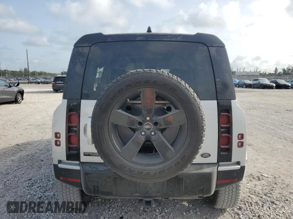 2020 Land Rover Defender HSE with VIN SALE1EEU2L2004757, listed as a Copart auction lot 59279455 with 50,081 mi miles and Salvage title. Bid and sale history available at DreamBid. Image 6.