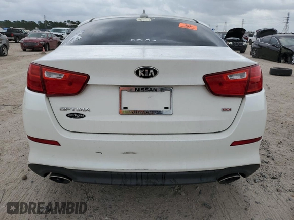2015 Kia Optima LX with VIN KNAGM4A78F5640956, listed as a Copart auction lot 55154025 with 91,686 mi miles and Clean Title. Bid and sale history available at carsss.com. Image 6.