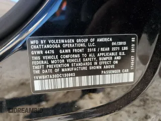 2013 Volkswagen Passat SE with VIN 1VWBH7A30DC130963, listed as a Copart auction lot 47929415 with 176,137 mi miles and Salvage Title. Bid and sale history available at carsss.com. Image 15.