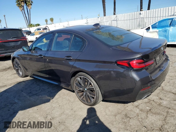 2021 BMW 5 Series 540i with VIN WBA53BJ06MWX28140, listed as a Copart auction lot 43369545 with 19,694 mi miles and Non Repairable. Bid and sale history available at DreamBid. Image 2.