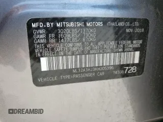 2019 Mitsubishi Mirage ES z VIN ML32A3HJ3KH005396, wystawiony jako Copart lot #59744395 z przebiegiem 88 848 mil mil oraz Szkoda całkowita • Salvage title. Historia ofert i sprzedaży dostępna na DreamBid. Obrazek 12.