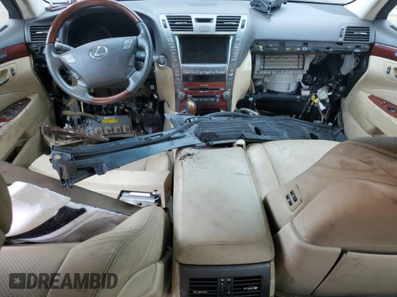 2009 Lexus LS 460 with VIN JTHCL46F795002365, listed as a Copart auction lot 64382465 with Not provided miles and Salvage title. Bid and sale history available at DreamBid. Image 8.