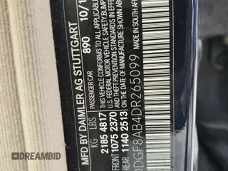 2013 Mercedes-Benz C 300 Sport with VIN WDDGF8AB4DR265099, listed as a Copart auction lot 45121485 with 121,111 mi miles and Salvage Title. Bid and sale history available at DreamBid. Image 13.