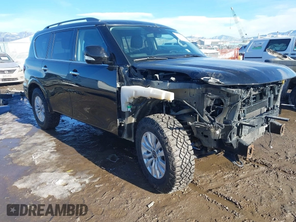 2021 Nissan Armada SV with VIN JN8AY2AD9M9662062, listed as a IAAI auction lot 41646938 with 83,979 mi miles. Bid and sale history available at carsss.com. Image 1.