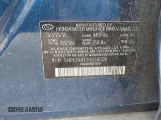 2017 Hyundai Sonata Sport with VIN 5NPE34AF2HH518326, listed as a IAAI auction lot 42060248 with 137,644 mi miles and . Bid and sale history available at DreamBid. Image 9.