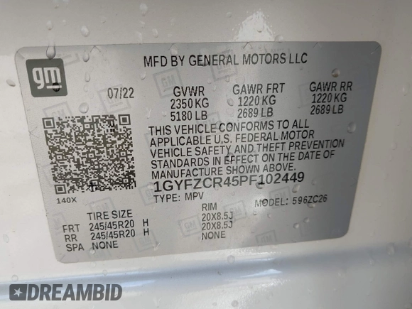 2023 Cadillac XT4 FWD Premium Luxury with VIN 1GYFZCR45PF102449, listed as a IAAI auction lot 41384602 with 17,434 mi miles and . Bid and sale history available at DreamBid. Image 9.