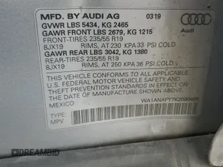 2019 Audi Q5 Premium z VIN WA1ANAFY7K2090466, wystawiony jako Copart lot #55794835 z przebiegiem 42 612 mil mil oraz Szkoda całkowita • Salvage title. Historia ofert i sprzedaży dostępna na DreamBid. Obrazek 13.