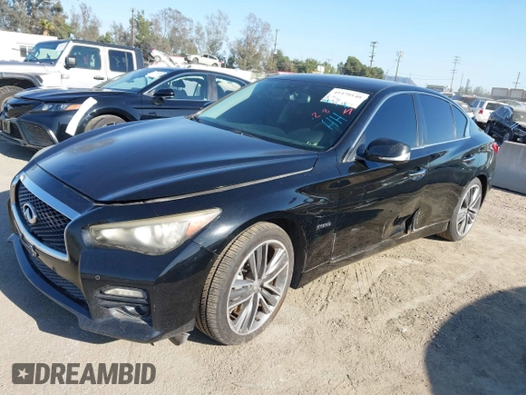 2014 Infiniti Q50 Hybrid Sport with VIN JN1AV7AR1EM701435, listed as a IAAI auction lot 41479140 with 154,338 mi miles. Bid and sale history available at carsss.com. Image 17.