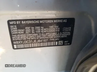2018 BMW X2 sDrive28i with VIN WBXYJ3C31JEJ84167, listed as a Copart auction lot 45643485 with 63,400 mi miles and Salvage Title. Bid and sale history available at carsss.com. Image 14.