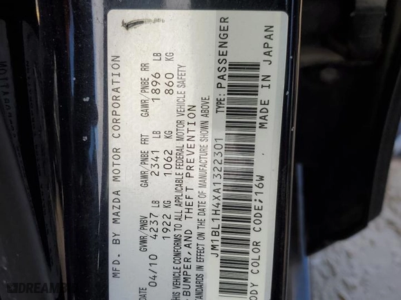 2010 Mazda Mazda3 Mazdaspeed3 Sport with VIN JM1BL1H4XA1322301, listed as a Copart auction lot 86008394 with 140,538 mi miles and Salvage Title. Bid and sale history available at carsss.com. Image 15.