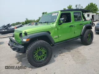 2018 Jeep Wrangler Unlimited Sport with VIN 1C4HJXDG5JW320526, listed as a Copart auction lot 58425305 with 118,603 mi miles and Salvage title. Bid and sale history available at DreamBid. Image 1.