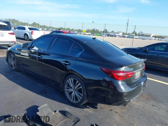 2019 Infiniti Q50 Luxe with VIN JN1EV7AP7KM516656, listed as a IAAI auction lot 42695766 with 100,206 mi miles and . Bid and sale history available at DreamBid. Image 3.