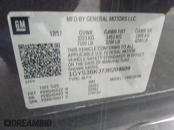 2018 Cadillac Escalade Luxury z VIN 1GYS3BKJ7JR204609, wystawiony jako IAAI lot #40951011 z przebiegiem 79 335 mil mil oraz . Historia ofert i sprzedaży dostępna na DreamBid. Obrazek 9.