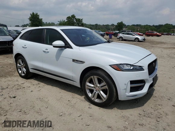 2017 Jaguar F-Pace 35t R-Sport with VIN SADCL2BVXHA047121, listed as a Copart auction lot 57283345 with 76,427 mi miles and Salvage title. Bid and sale history available at DreamBid. Image 4.