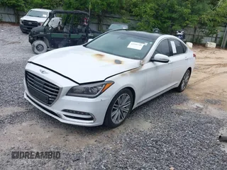 2018 Genesis G80 3.8L z VIN KMHGN4JE1JU233862, wystawiony jako IAAI lot #42209726 z przebiegiem 63 106 mil mil oraz . Historia ofert i sprzedaży dostępna na DreamBid. Obrazek 2.