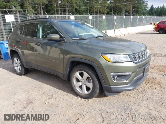 2018 Jeep Compass Latitude z VIN 3C4NJDBB7JT261252, wystawiony jako IAAI lot #42706225 z przebiegiem 56 303 mil mil oraz . Historia ofert i sprzedaży dostępna na DreamBid. Obrazek 1.